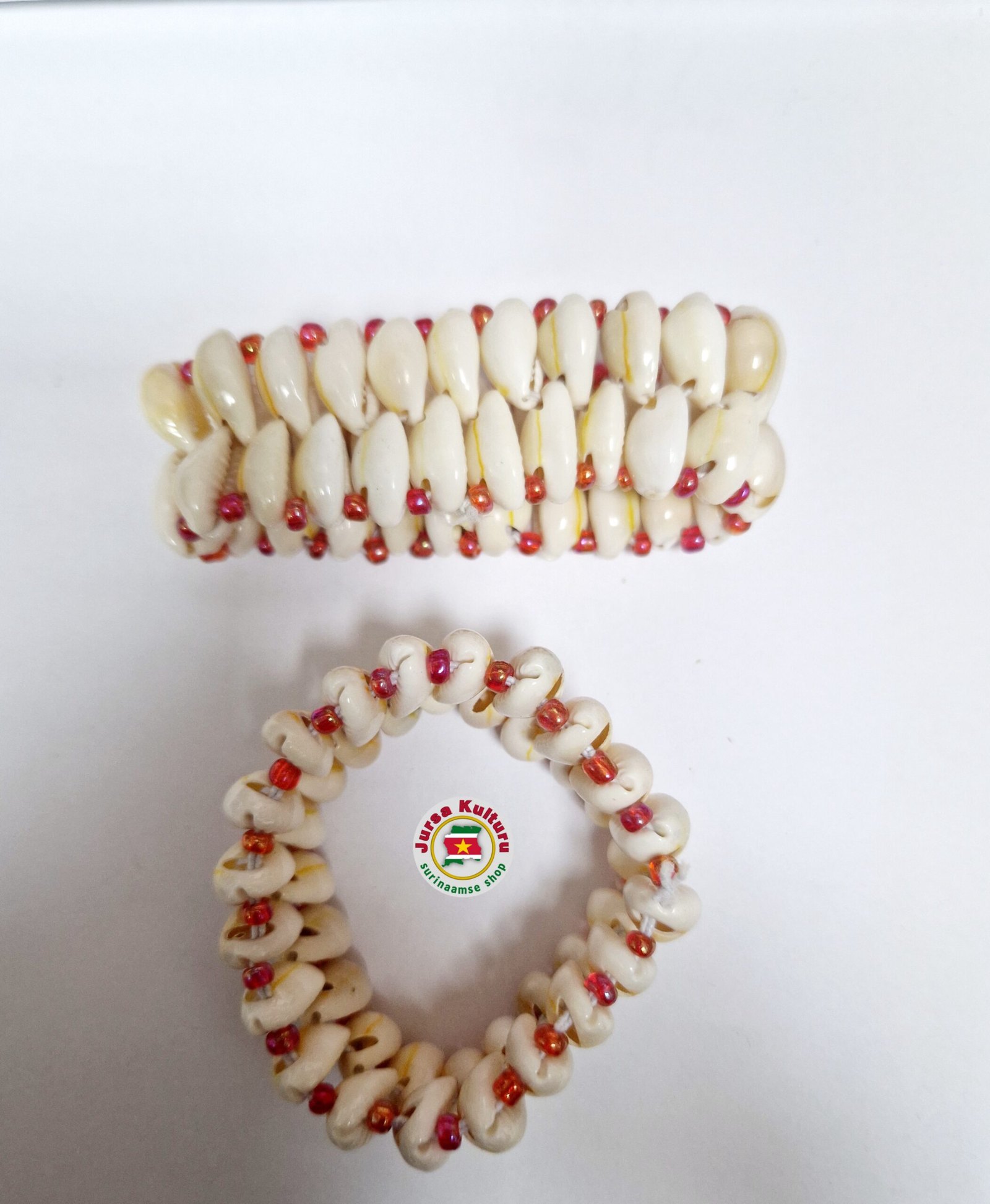 Schelpen armband -Rood
