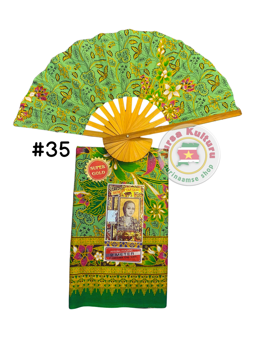 Sarong Gold LimeGroen +waaier#35