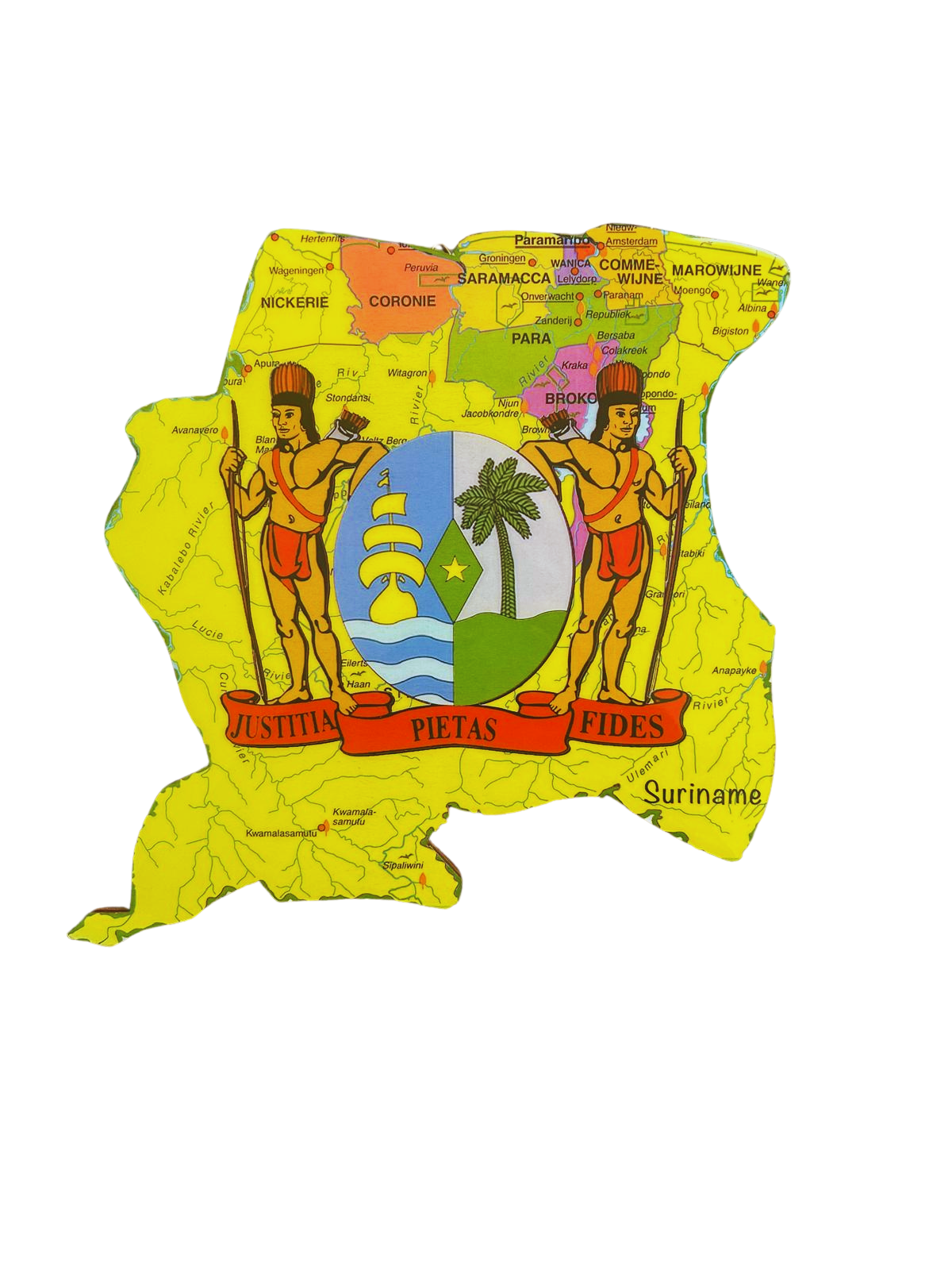 Landkaart Wapen Plakkaat 3 Suriname