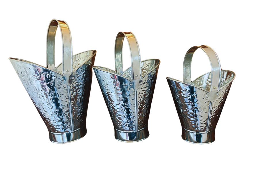 Zink emmer met handvat klein ( Bloemen)