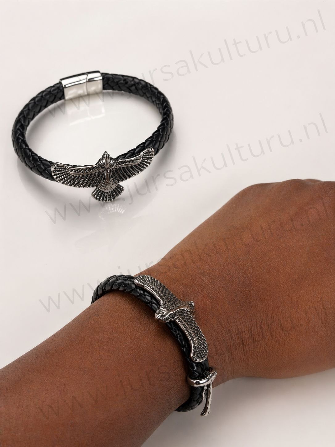 Heren Armband – Adelaar Spirit (Zwart & Zilver)
