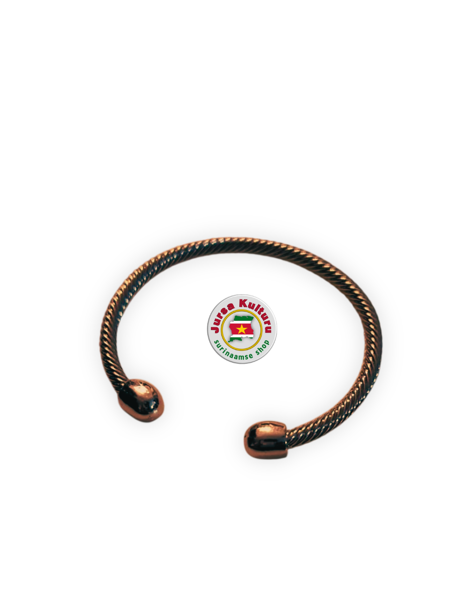 Armband- roodkoper draad knopje