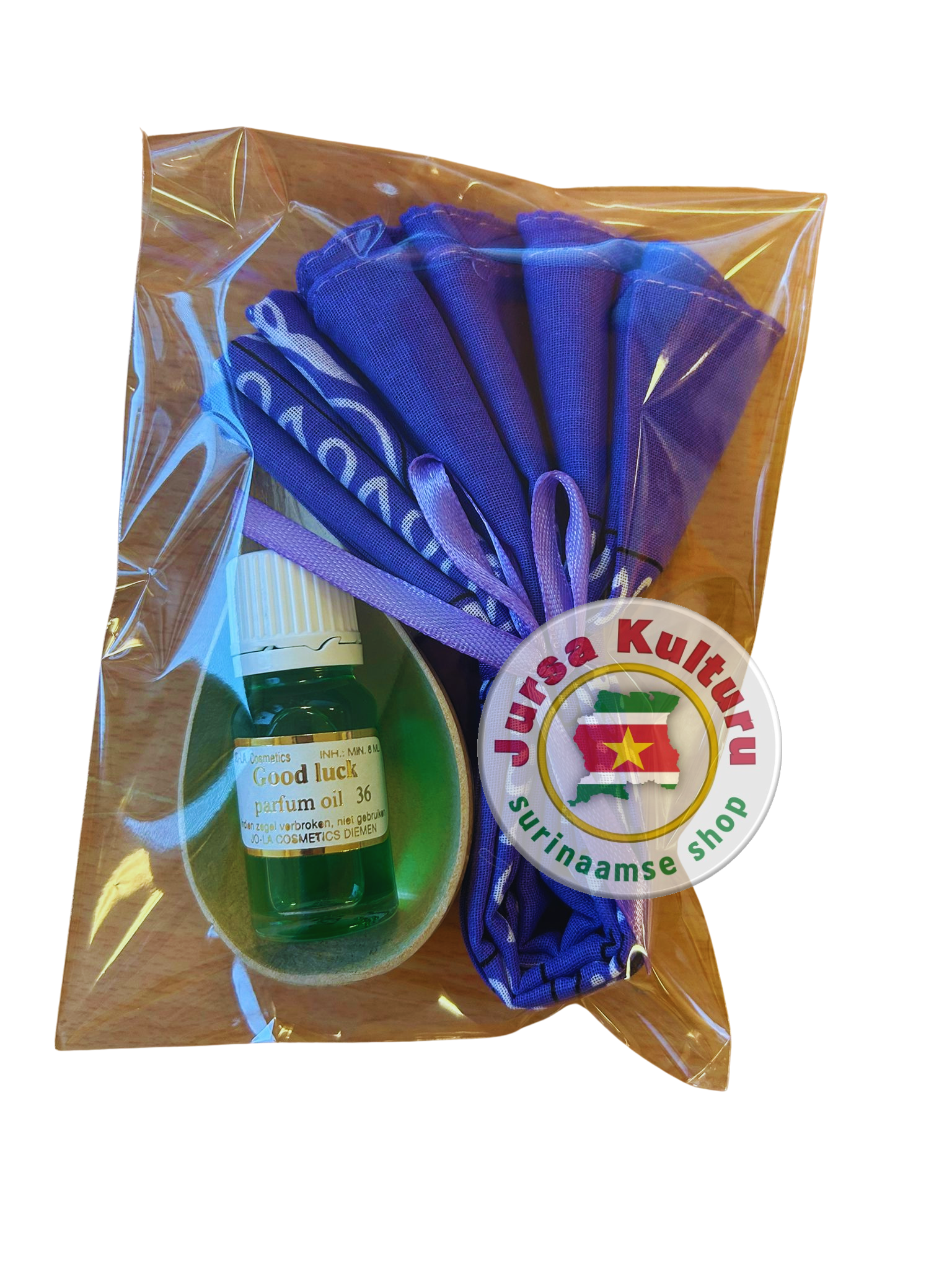 Parfum goodluck -kalebas -zakdoek -presentje