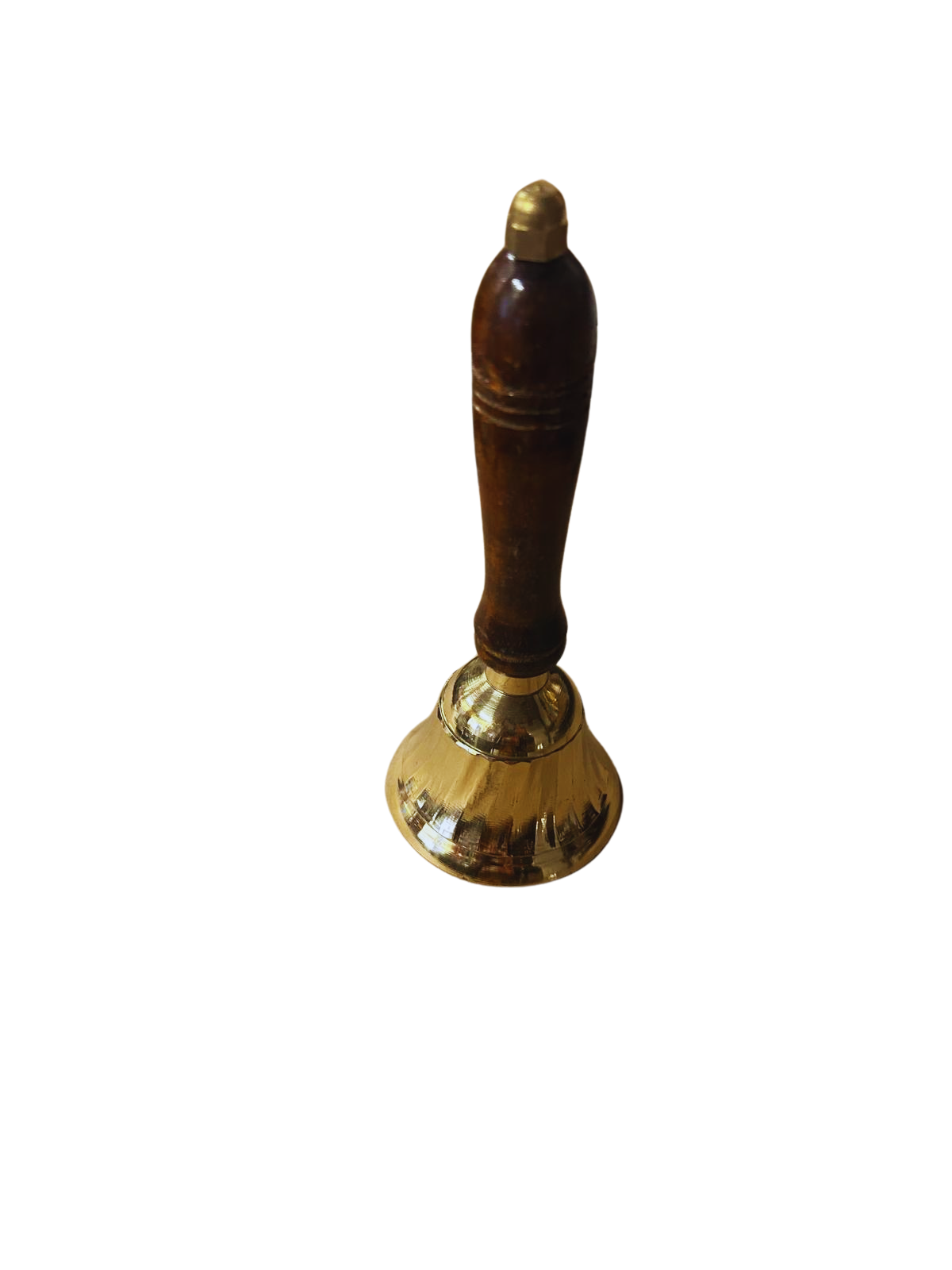 Koperen handbel met houten handvat