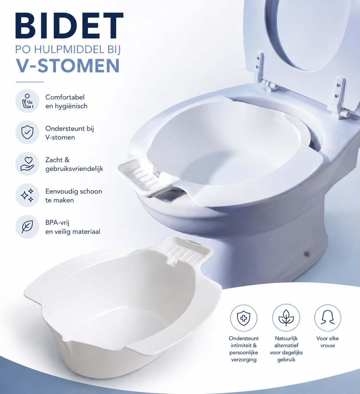 Bidet / po - Hulpmiddel bij het stomen