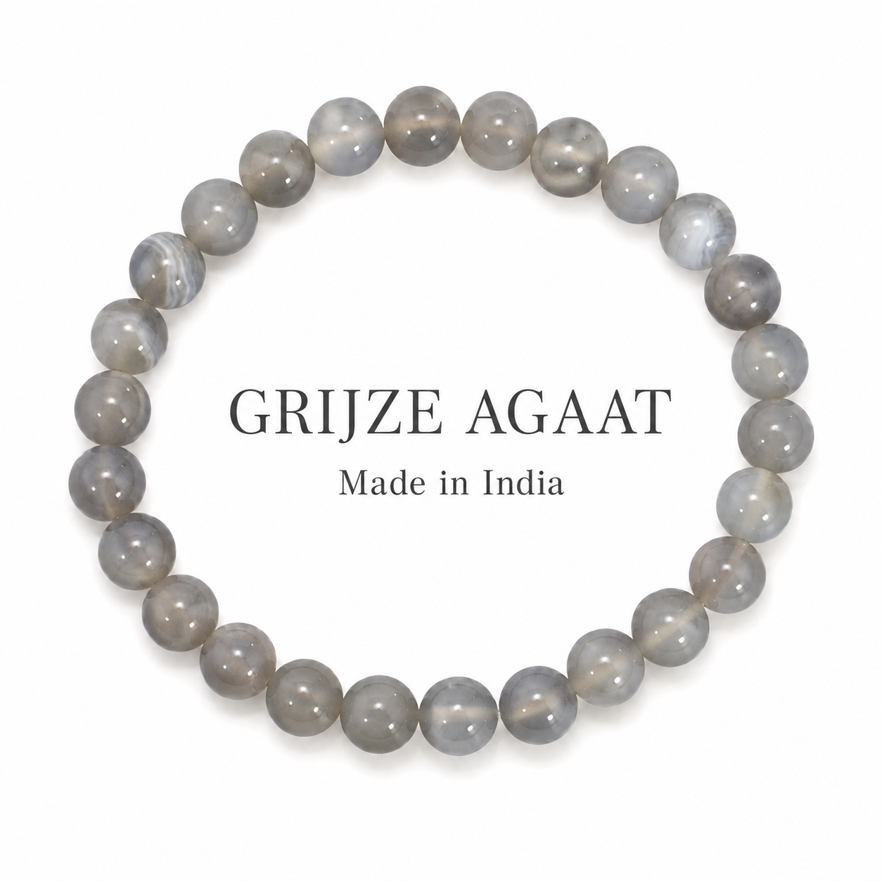 Grijze Agaat Edelsteenarmband