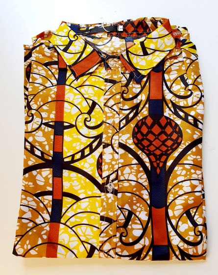 Heren hemd 3 - Africanprint mt L