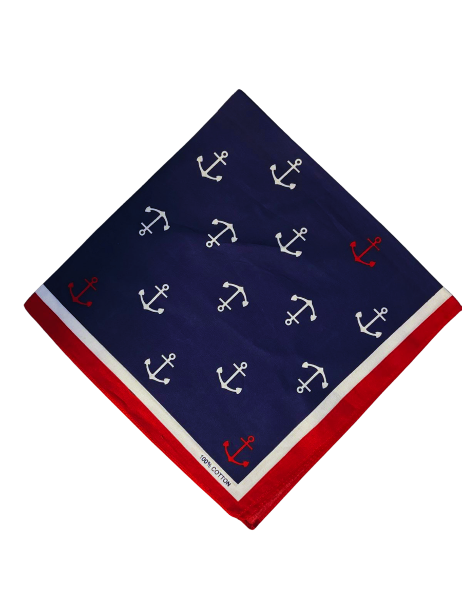 Zakdoek met anker ( blauw )