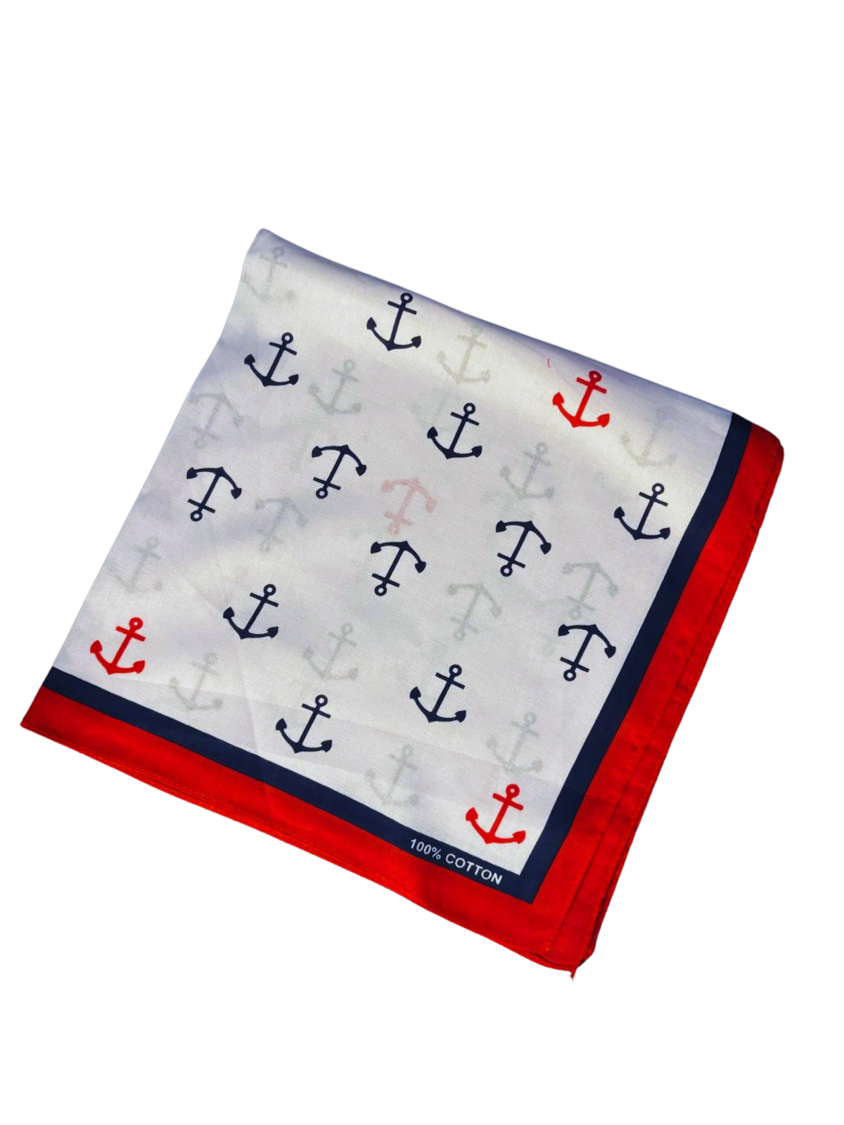 Zakdoek met anker ( wit)