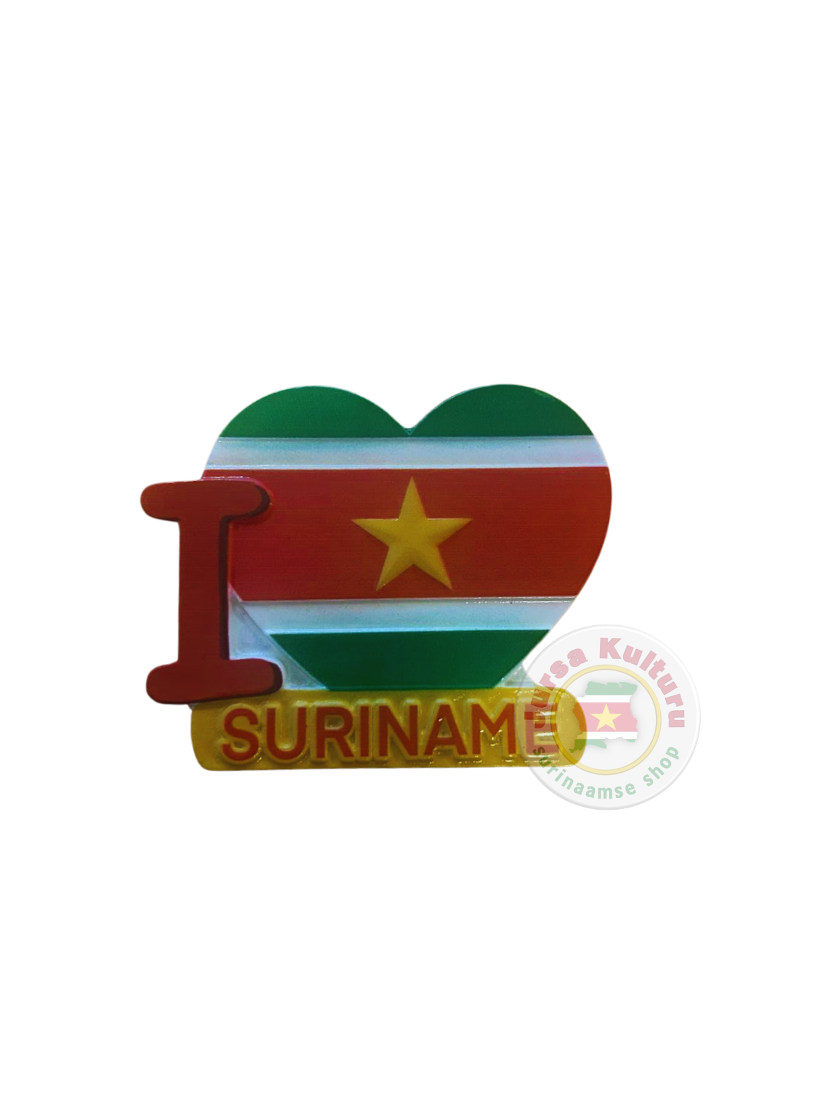 Koelkastmagneet I LOVE Suriname