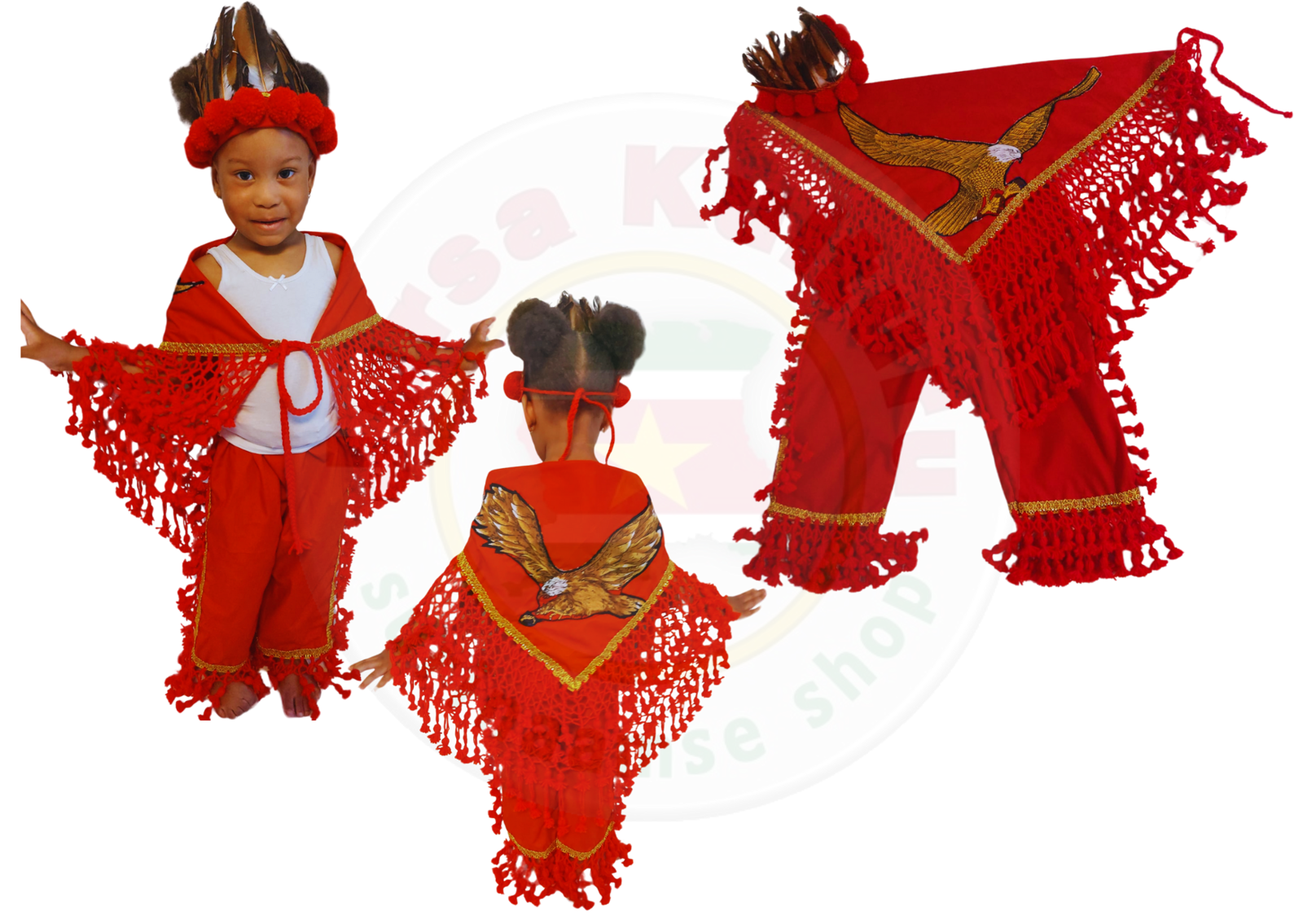 3dl Kinder kostuum rood /arend