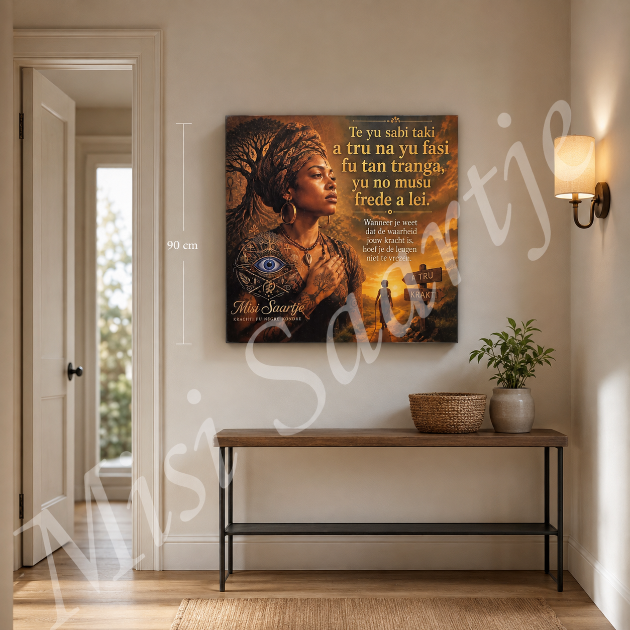Houten Wanddecoratie – A Tru | 40 × 40 cm, foto 3