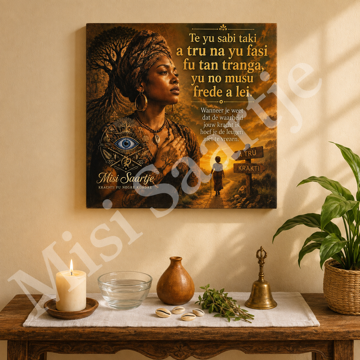 Houten Wanddecoratie – A Tru | 40 × 40 cm, foto 4