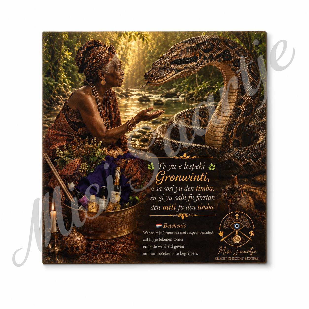 Houten Wanddecoratie – Lespeki Gronwinti | 40 × 40 cm