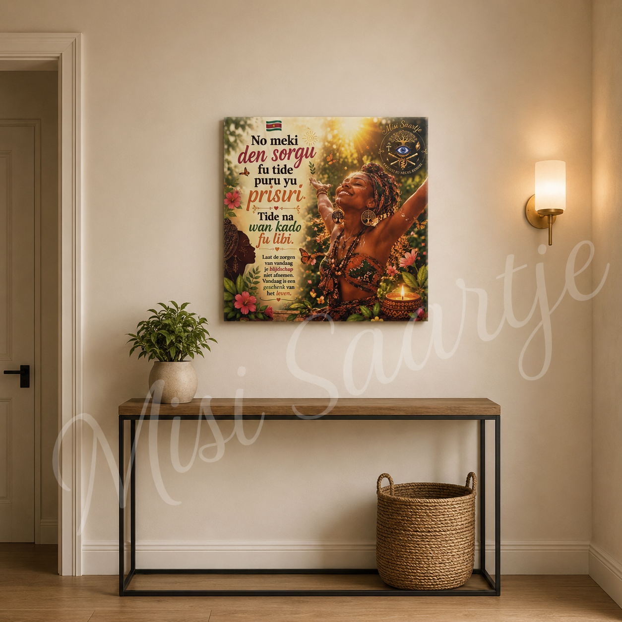 Houten Wanddecoratie – No Meki Den Sorgu Puru Yu Prisiri, foto 3
