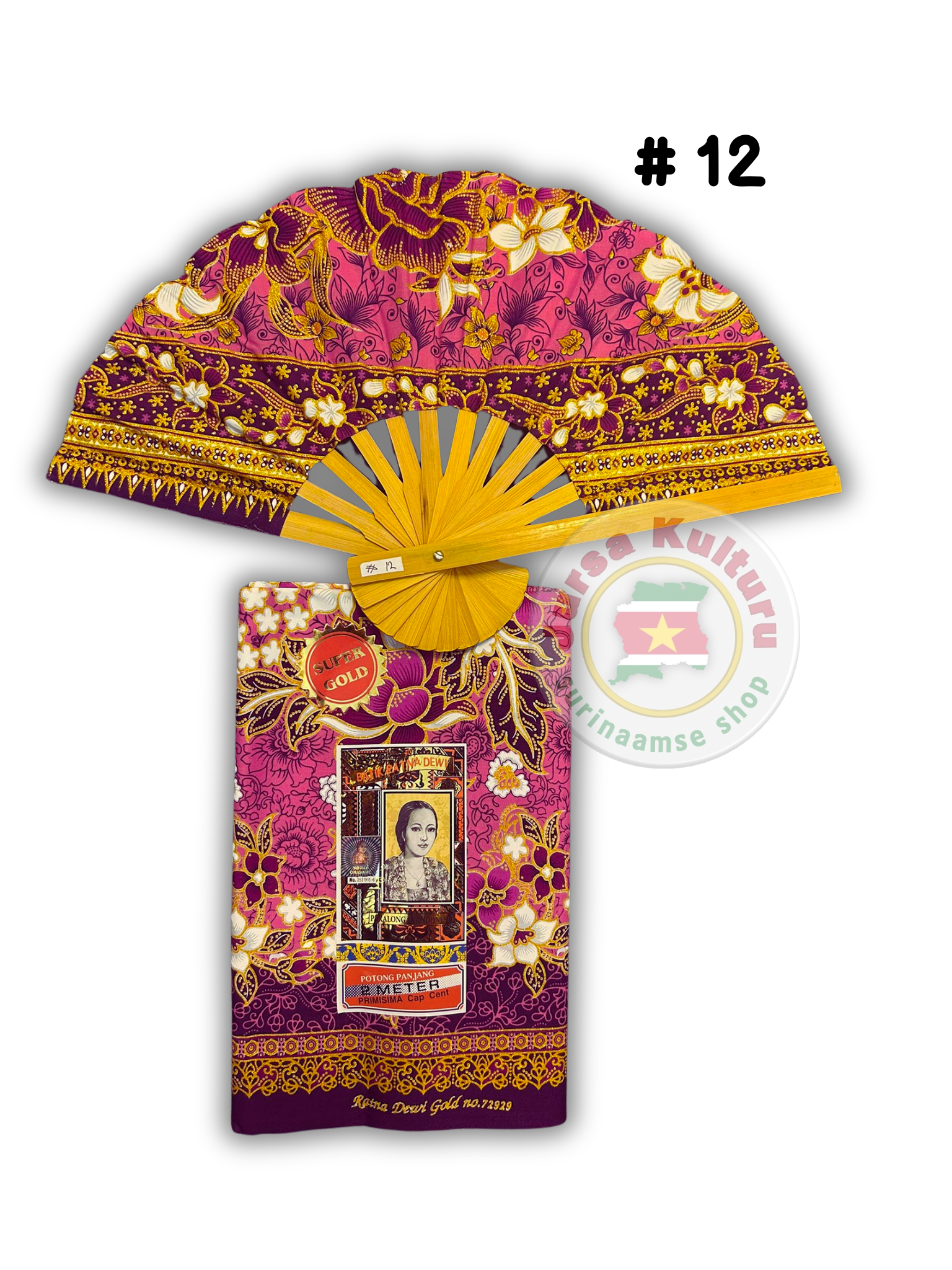 Sarong Roze/paars+waaier