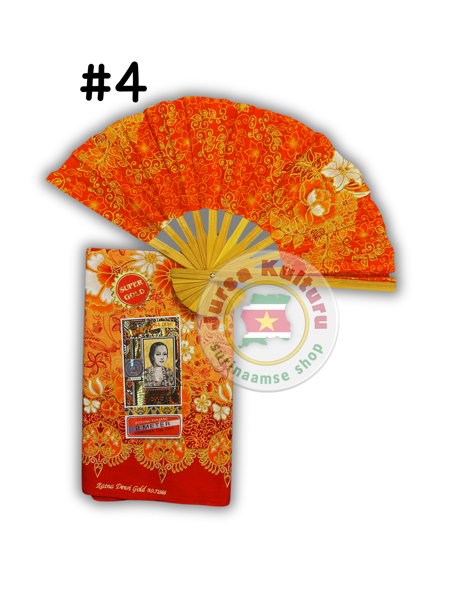 Sarong Gold Oranje + waaier#4