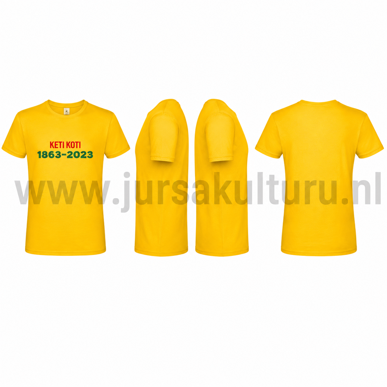 Keti Koti Kinder T-shirt Geel 12-14jr