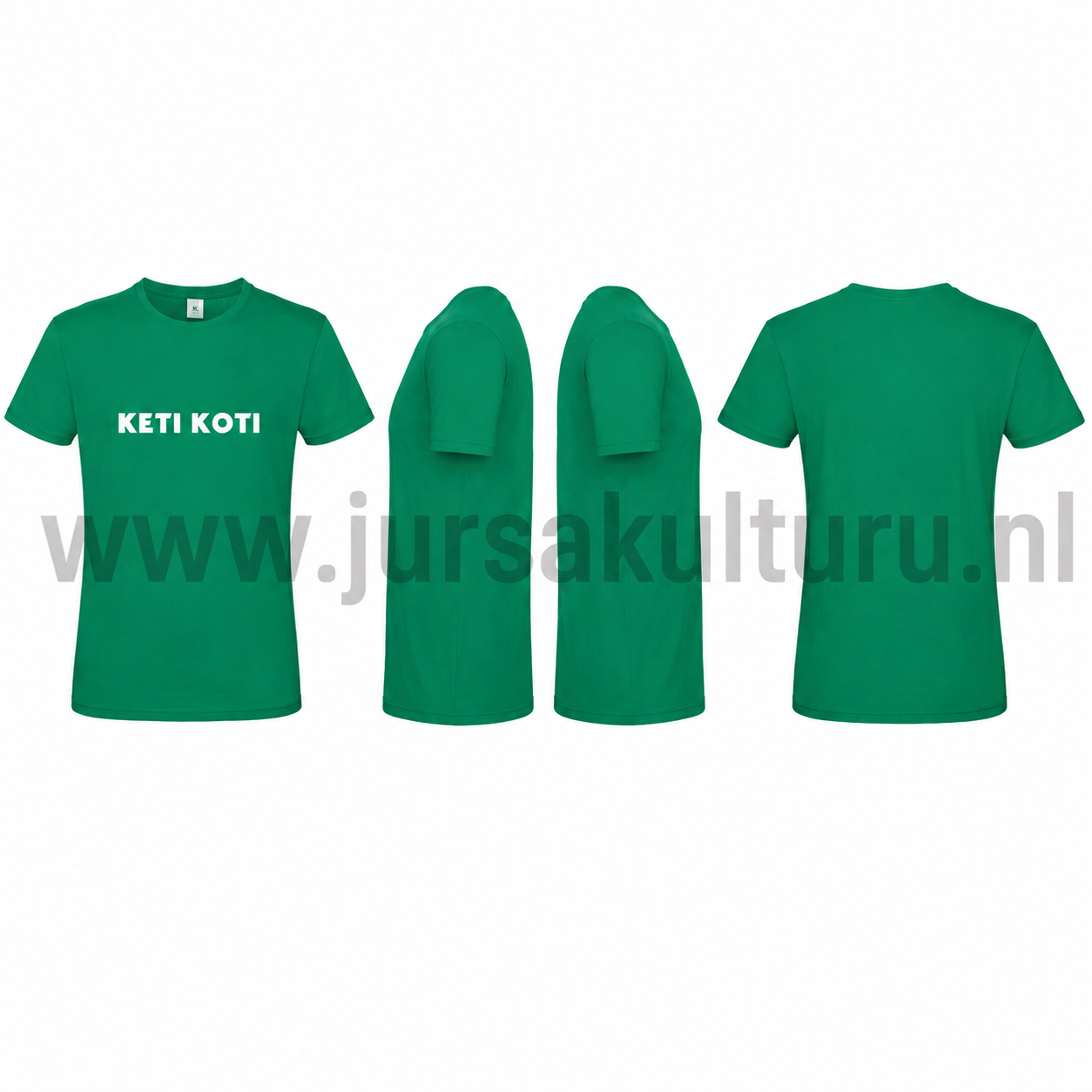Keti Koti Kinder T-shirt Groen/ Wit 7-8jr