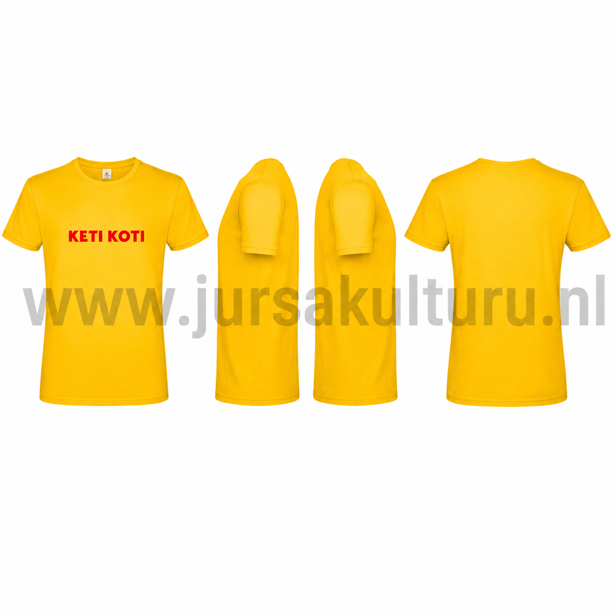 Keti Koti Kinder T-shirt Geel/ Rood 7-8jr