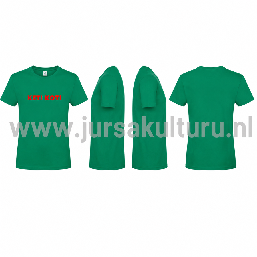 Keti Koti Kinder T-shirt Groen/ Rood 9-11jr