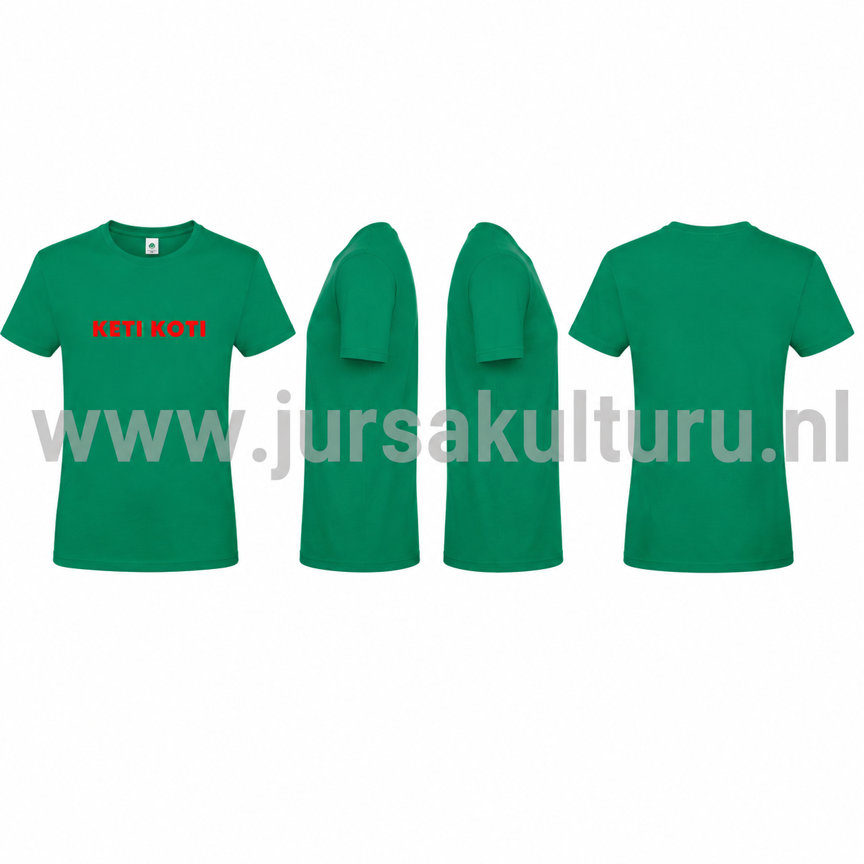 Keti Koti Kinder T-shirt Groen/ Rood 9-11jr