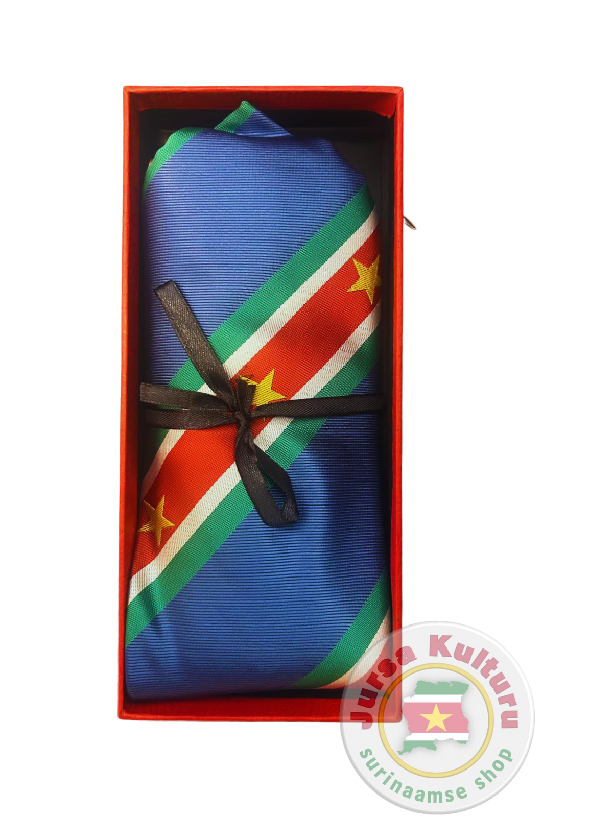 Surinaamse vlag stropdas blauw, foto 2