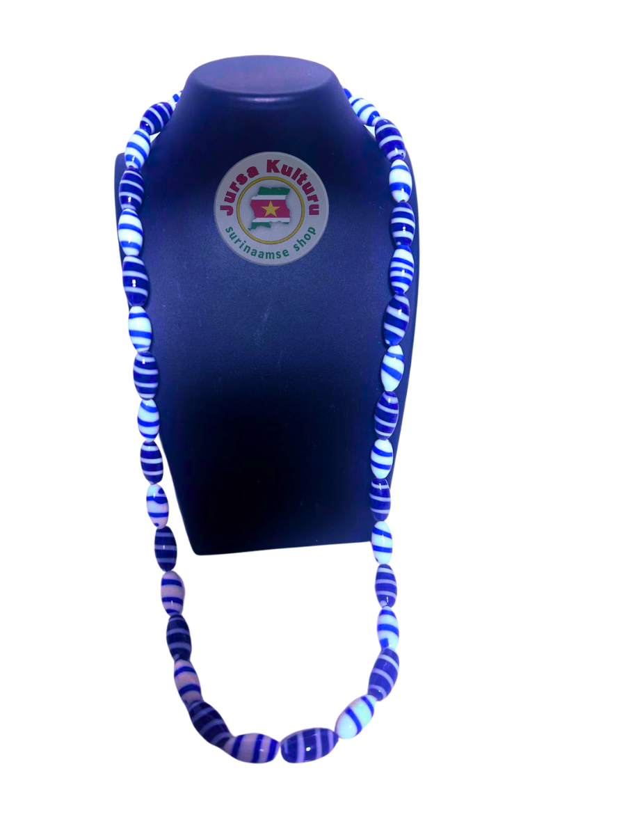 Ketting: Kumanti blauw/wit