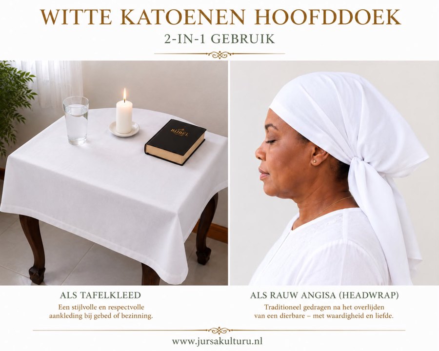 Witte rauw Angisa -Tafelkleed voor bigi